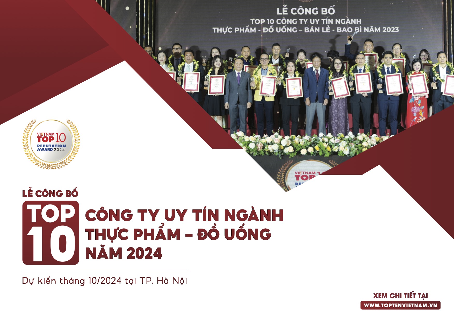 Lễ công bố Top 10 Công ty uy tín ngành Thực phẩm - Đồ uống năm 2024